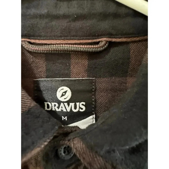 Dravus Heading Nowhere Lager Woven Brown Flannel Shirt Size Medium - Picture 3 of 9